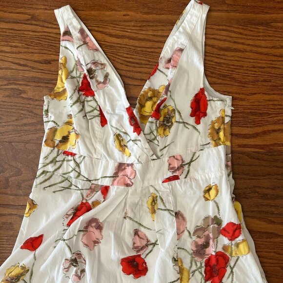 Lands' End Floral Fit and Flare V-Neck Sleeveless Lined Mini Dress Size 8 A Line - Picture 4 of 16